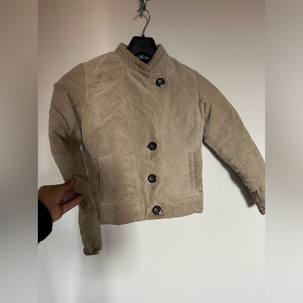 686 insulated Women's Beige Leather Jacket small VERY WARM